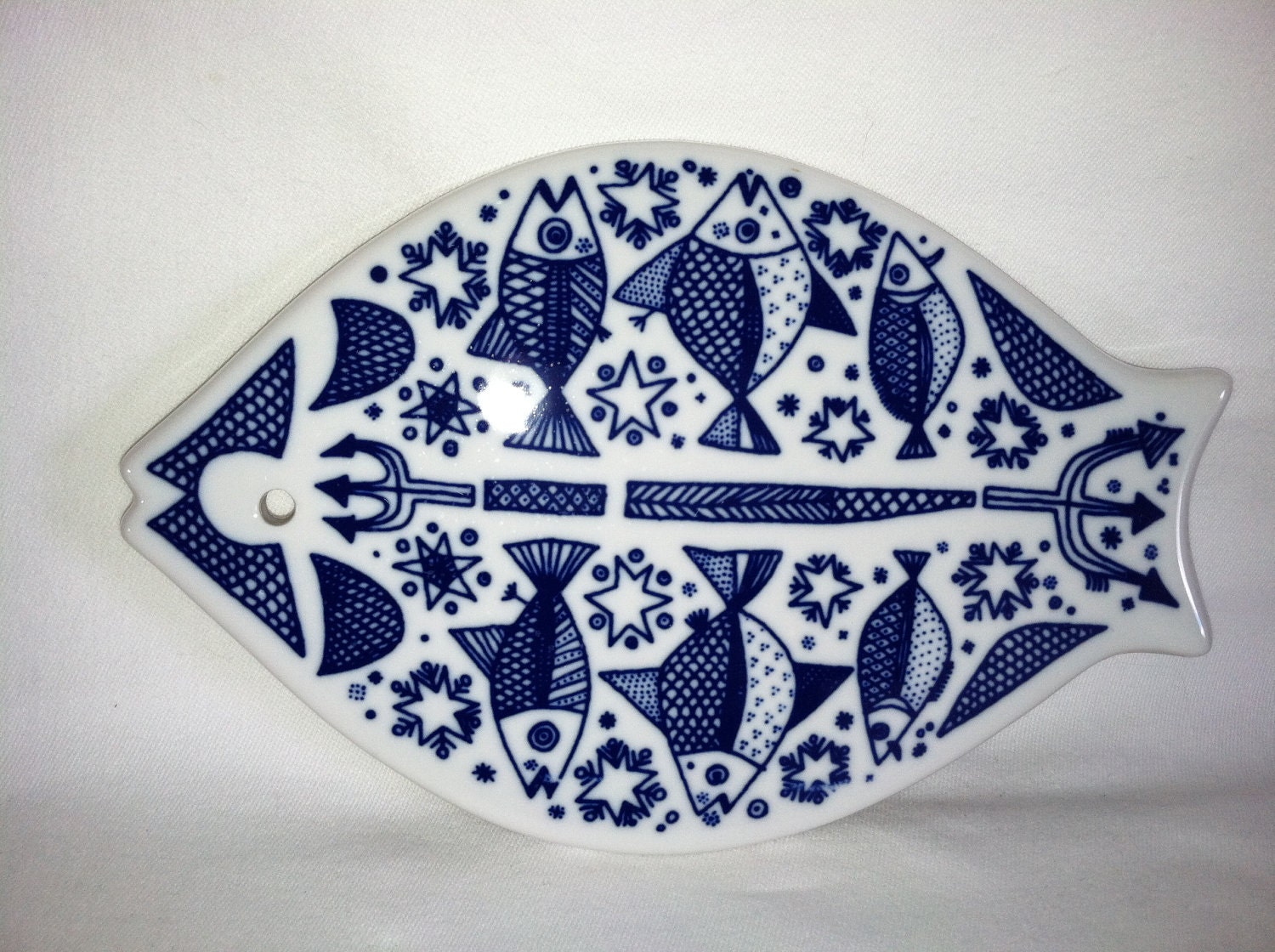 Vintage Mid Century Porsgrund Fish Trivet
