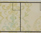6 Week Dry/Wet Erase CALENDAR KIT: Cream and Green Vintage Color.  Frame not included.