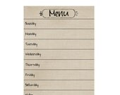 Dry/Wet Erase MENU PLANNING MAGNET.  7 x 9 1/2 inches.  Set of 2.  Tan Owl Color.