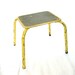Vintage Old Yellow Paint Metal Foot Stool Farm - Cottage - Romantic - Rust