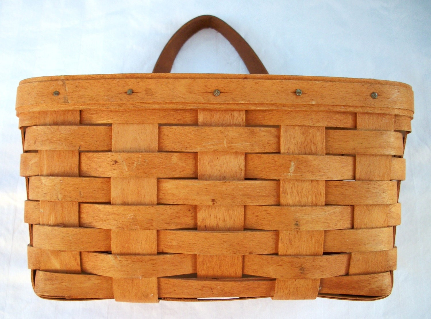 Vintage LONGABERGER BASKET 1990 Handwoven by AtomicTreasureHunter