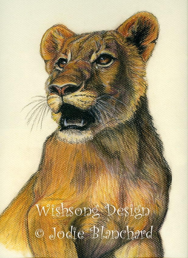 Animal Painting "Lion Cub" 8.5 x 12 Print