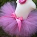Vintage Pink Couture tutu baby tutu infant tutu newborn tutu photography prop with silk satin pearl posie