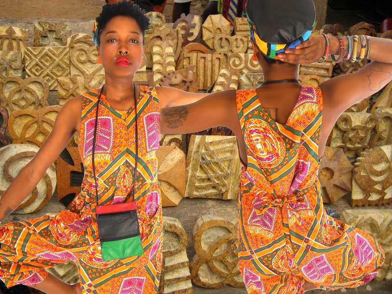 90's African Kente Cloth Print Onesie Jumper / Romper