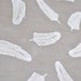 quill in alabaster on grey cotton handprinted fabric panel