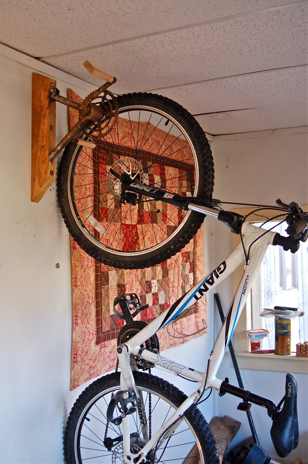 Bike Rack for 2 Bikes from Antique Bike Gear and Pedals - Ceiling or Wall Mount