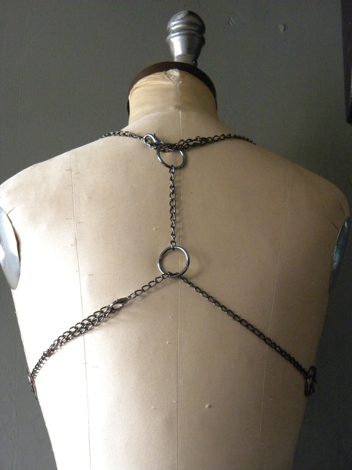 World End Sale....Gunmetal Chain Bra and Belt set