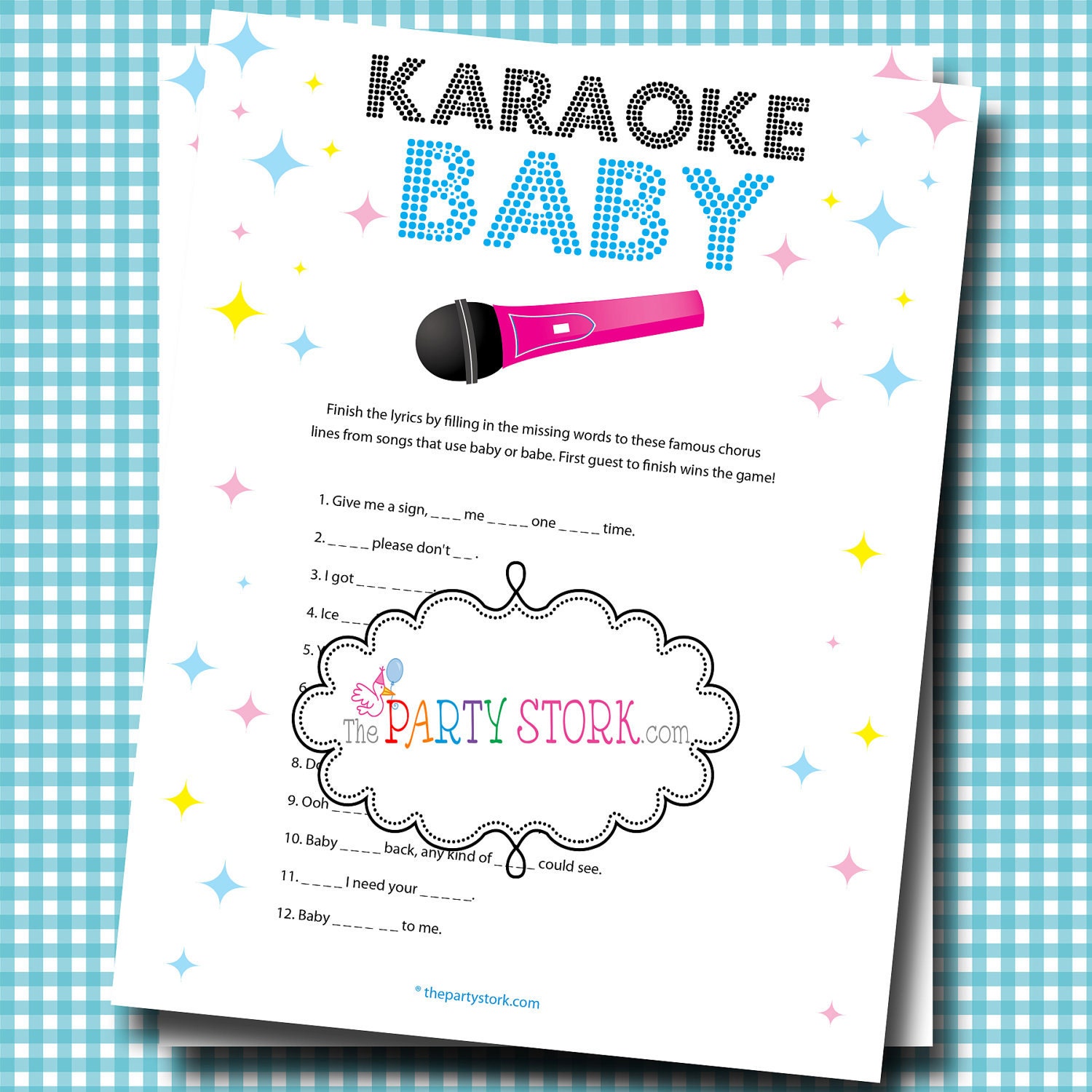 baby shower game printable games by the by thepartystork couple baby ...