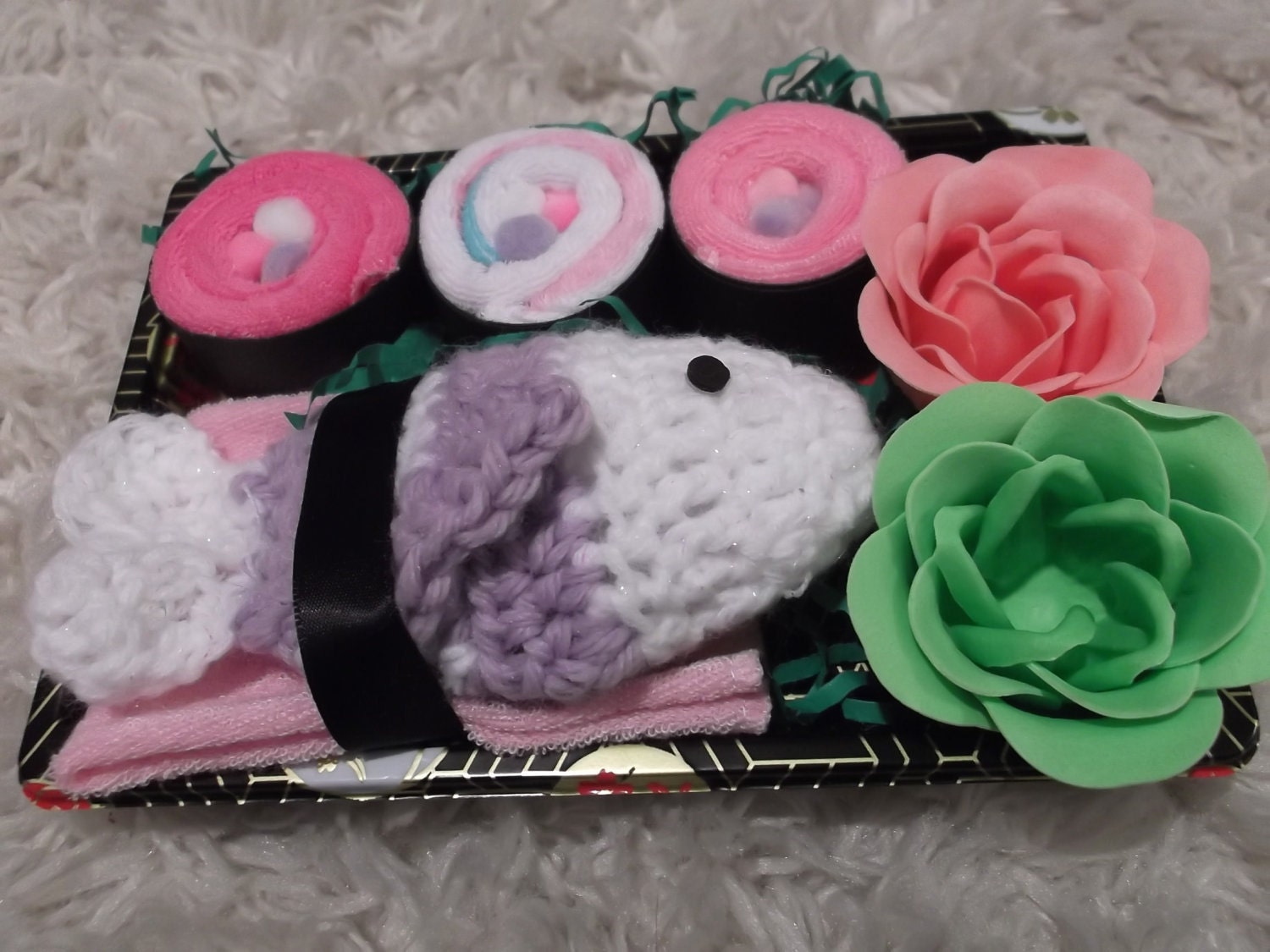 Sushi Baby Shower Gift - Baby Girl - Baby Washcloths - Unique Shower Gift