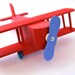 Wooden airplane, colors: red, yellow and blue