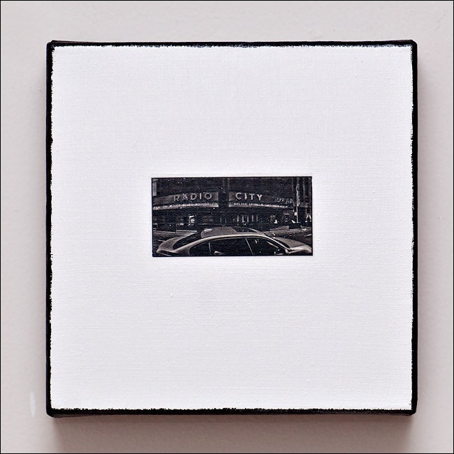 Radio City Music Hall 2 B&W Panoramic Photo on Canvas, mini