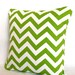 Green Pillow Cover - 18x18 inch Chevron Decorative Cushion Cover - Lime Green Zig Zag, More Sizes Available