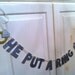 He Put A Ring On It Glitter Banner -- Bridal Shower or Bachelorette Party Decoration / Photo Prop