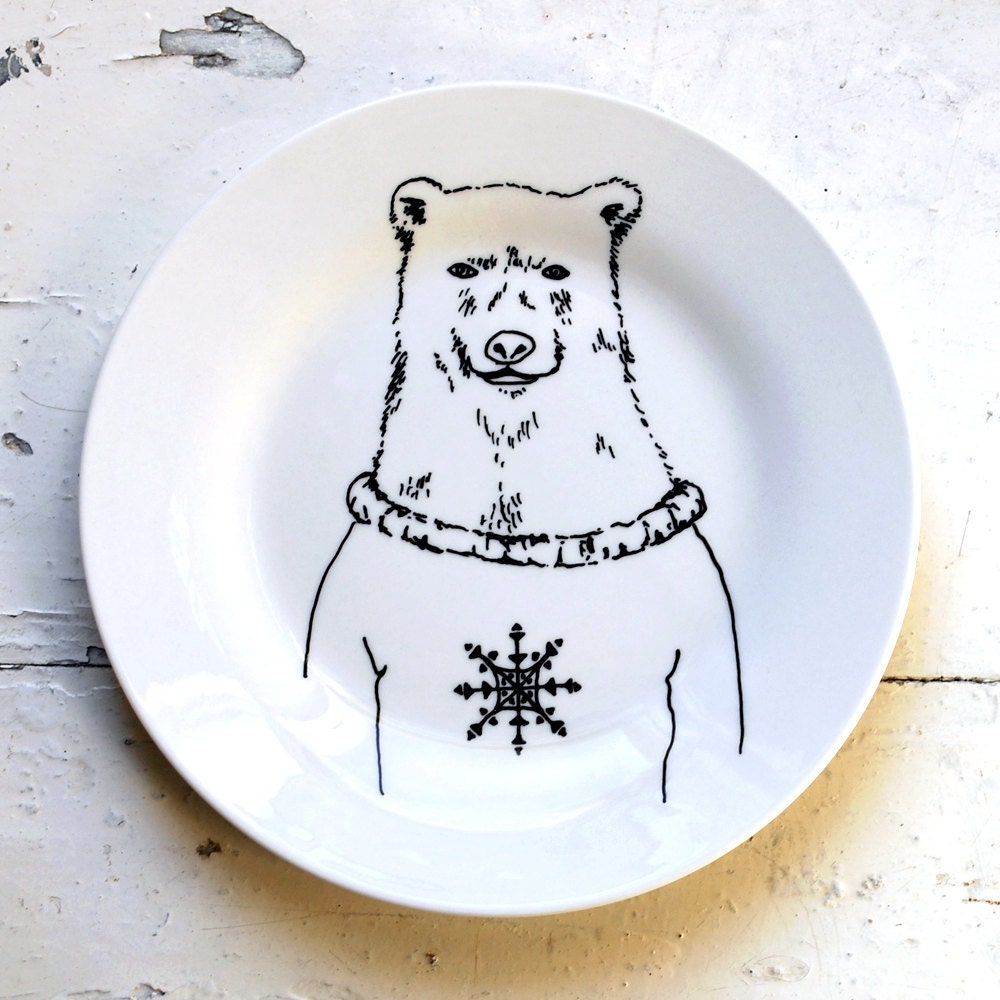 Polar Bear - Hand Illustrated Plate