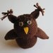 Knitted Little Chocolate Owl