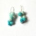 Spring jewelry- felted earrings -light blue - white- ready to ship
