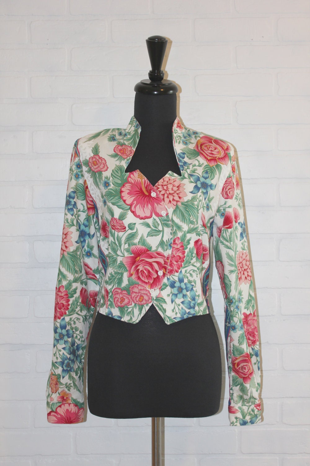 vintage 90's cropped floral jacket