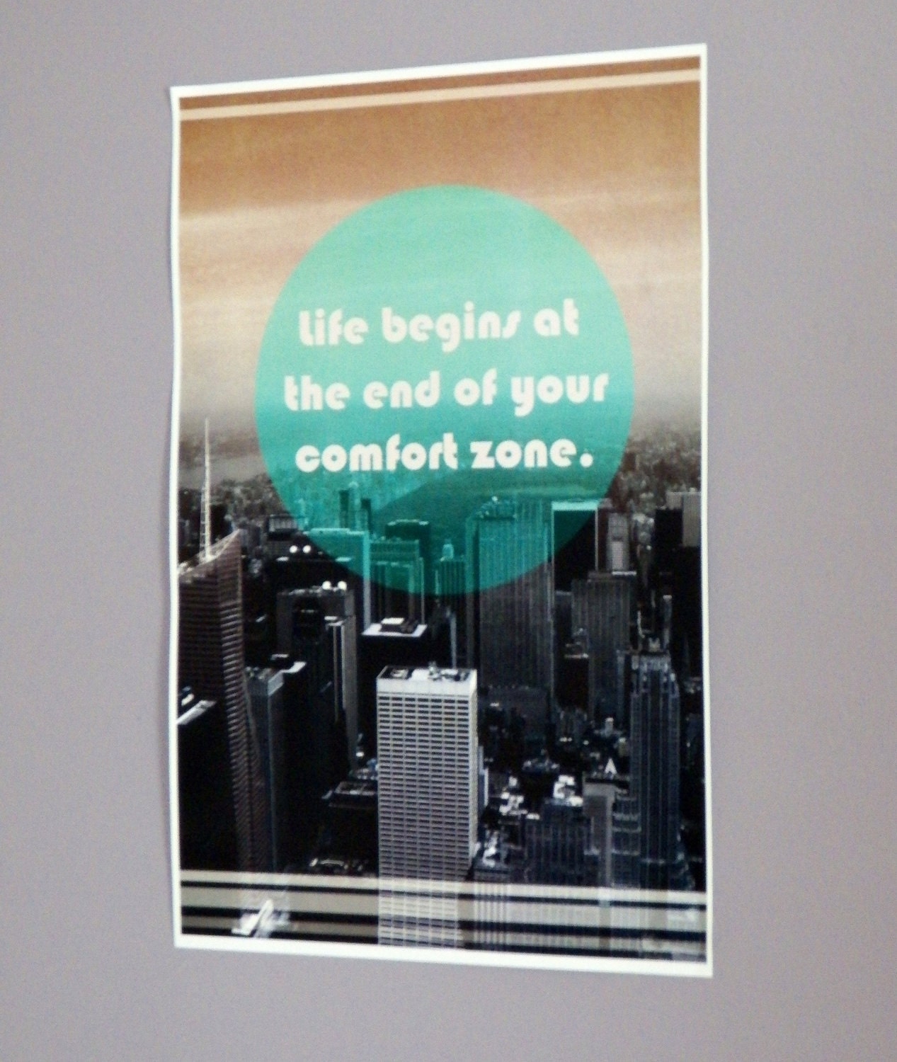Life Begins NYC Landscape Quote Print 11"x17"