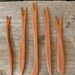 5 mahogany forks for pickle/hors d'oeuvres/appetizers