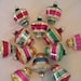 Vintage Glass Shiny Brite Striped Top UFO Shaped Christmas Holiday Ornaments - One Dozen Boxed