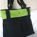 Handbag tote black canvas with interchangeable tie front...Choose your color (The Shayna Beth)