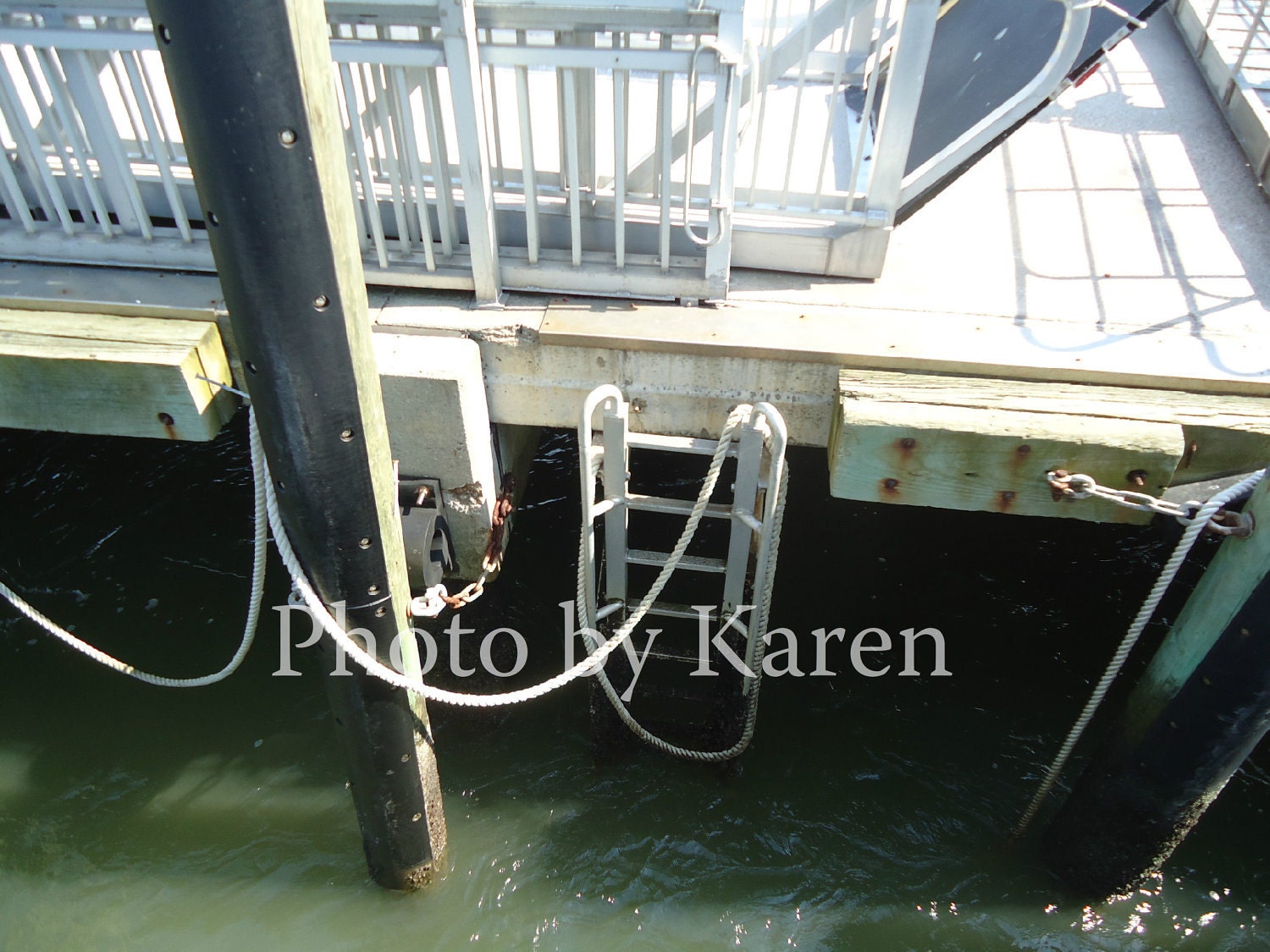 Ladder Down, nautical dock photograph