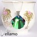 Sterling silver necklace with rare large shell Swarovski crystal, watery shine green, purple, multi-colored Swarovski, crystal Electra