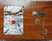 Steampunk Box - Red Leaf Heart box - Decorative Box - Art Photo Box - Steampunk Decor - Valentines Day - Valentines Box