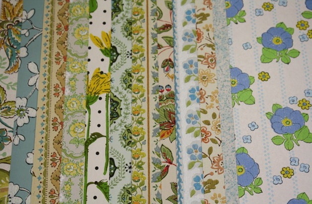 Vintage Wallpaper Sample Collage Pack (12 Sheets, 8 1/2 in. x 10 1/2 in.)