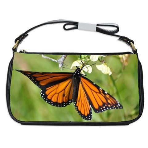 Ladies Leather Clutch Bag " Orange Butterfly"