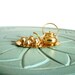 Miniature tea set teapot teacup tea tray brass retro vintage figurine small collectible
