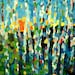 Birch Tree Painting Colorful Impressionistic Landscape Art Canvas Square 20" x 20"