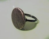 Military button wire wrapped ring w/ wood grain black Size 5.75