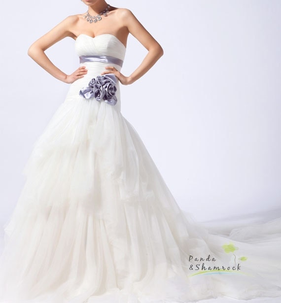 Florence/wedding gown/women clothing/bridal dress/fishtail/sweetheart line//tulle/elegant/custom made/ALL SIZE