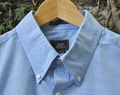 John Henry Blue Oxford Button Up Shirt 16.5 X 34/35