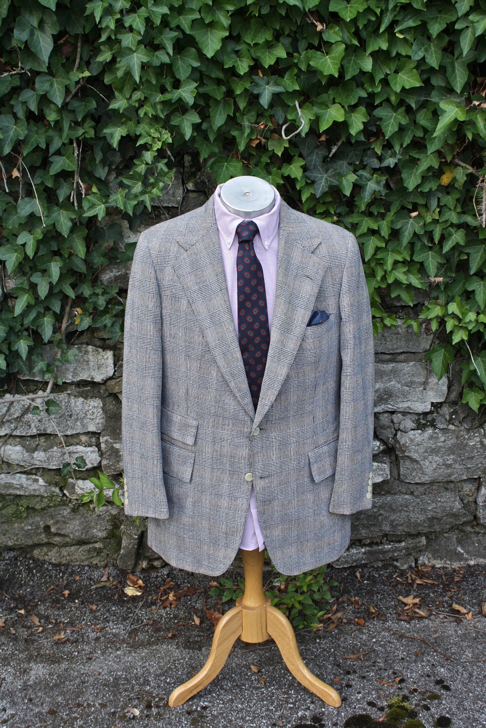 SALE Polo by Ralph Lauren Men's Brown Grey Plaid Suit 42 Short Rare