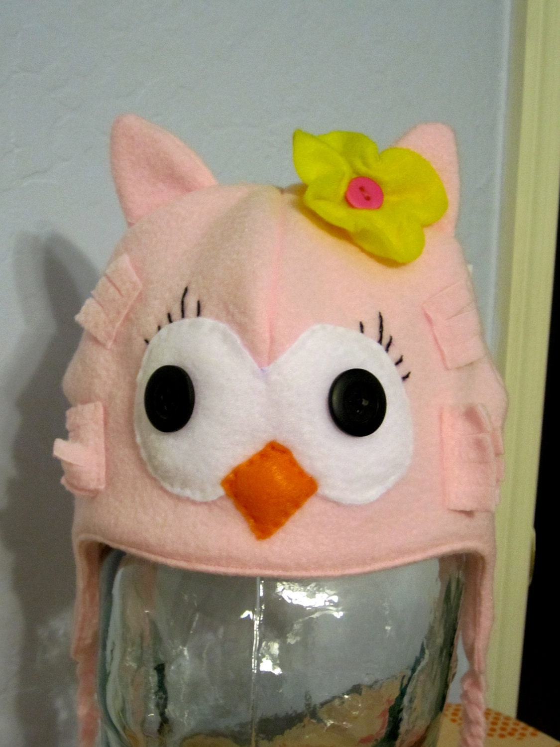 Pink Owl Aviator Hat