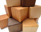 12 Wooden Building Blocks - Natural and organic wooden toys, building block sets for eco-friendly baby toddlers preschoolers