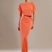 Coral stretch-jersey maxi dress