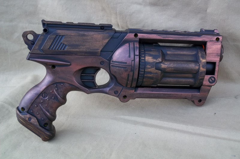 Copper and Gold MODIFIED NERF MAVERICK Steampunk Victorian Gothic Pirate Post Apocalyptic Airship Captain