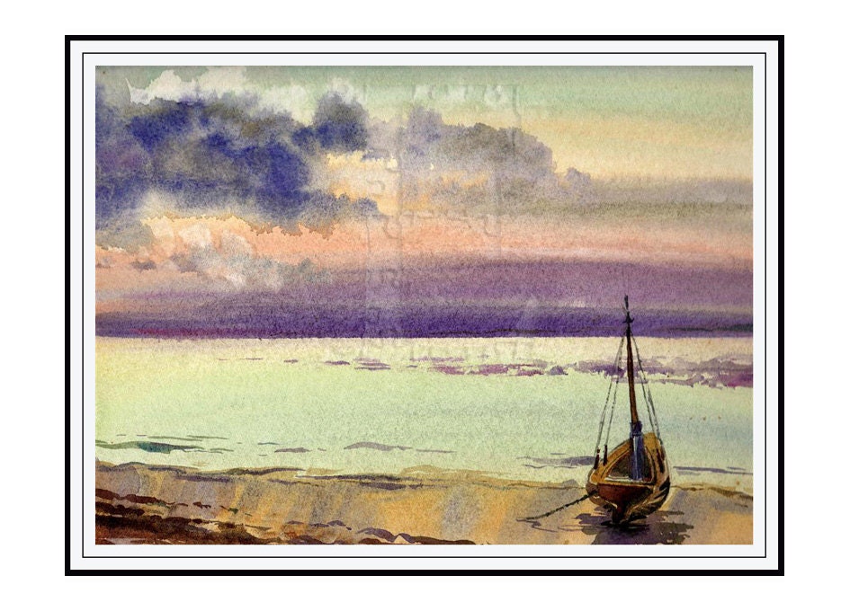 11.5x9 inch SeaSCaPe Original WATERCOLOR painting 24x32cm