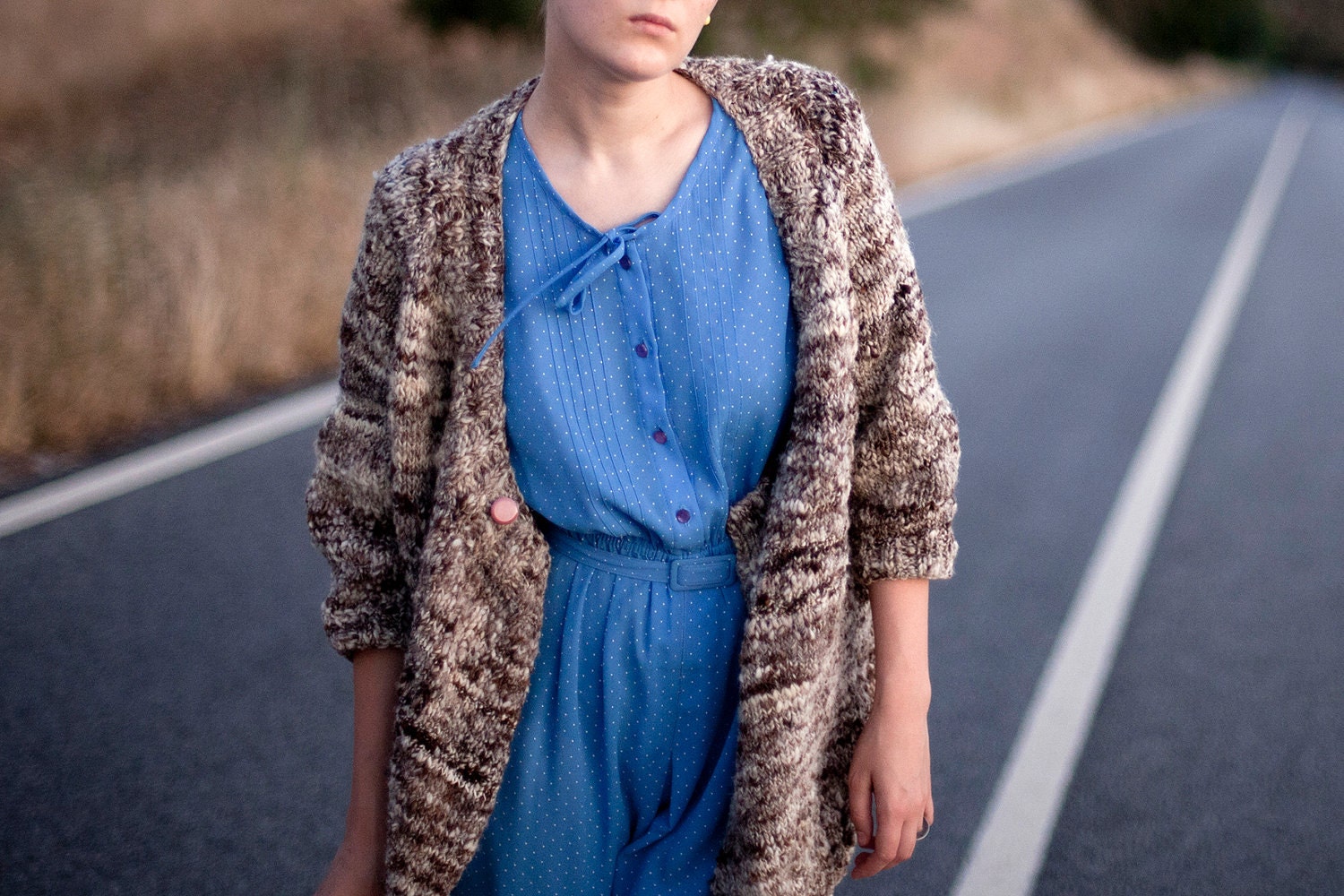 Cardigan - Handknitted Handspun Natural Wool Sweater