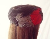 Vintage Feather Pillbox Hat