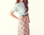 Vintage Plaid Maxi Skirt with Belt- Size 2
