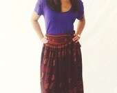 Wrap Skirt - Red and Purple Tie Skirt - Size 6