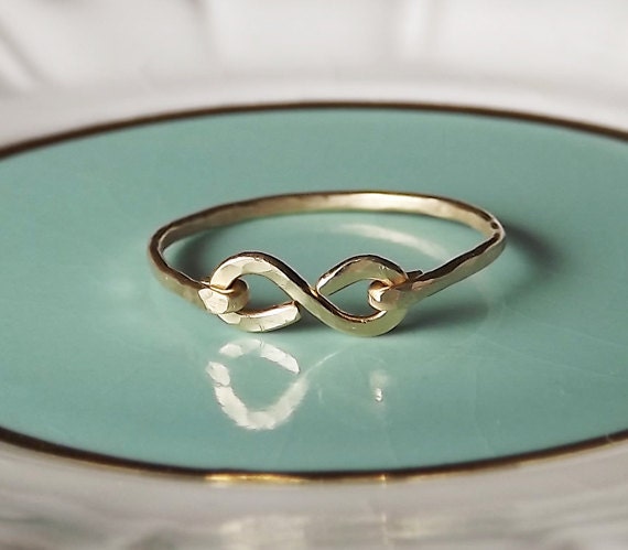 Hammered Gold Filled or Sterling Infinity Band - Gold Ring - Stackable Ring - Hammered Ring - Stacking - Wedding Band