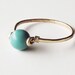 Turquoise Hammered Gold Filled Ring - Gemstone Ring - Gold Ring - Stacking Rings - BIRTHSTONE ring