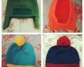South Park inspired SET OF 4 knitted hats for newborn baby