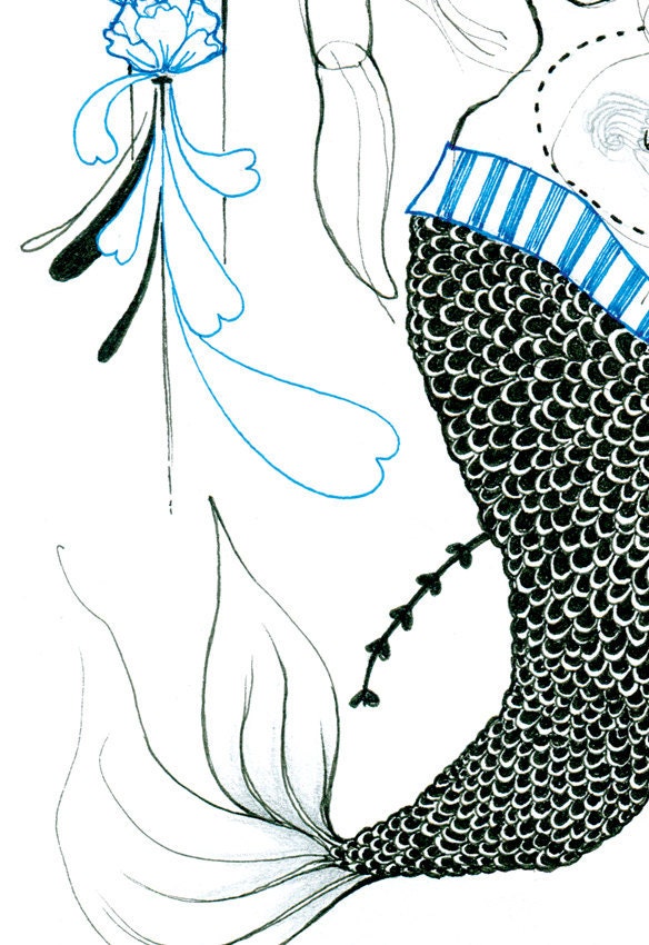 Conjoined Mermaids MATURE LIMITED EDITION A4 Print