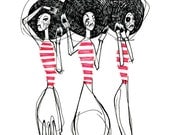 Cutlery Three Sisters A5 Print Kitchen